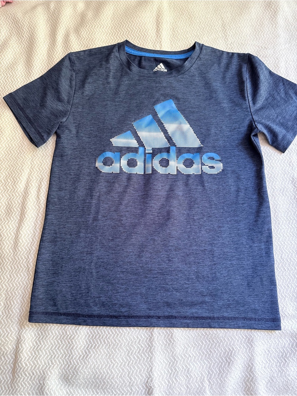 adidas Heathered Navy Blue Graphic Logo Tee
